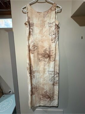 🌸 Dorothy Perkins Sleeveless Beige Floral Slip Dress
